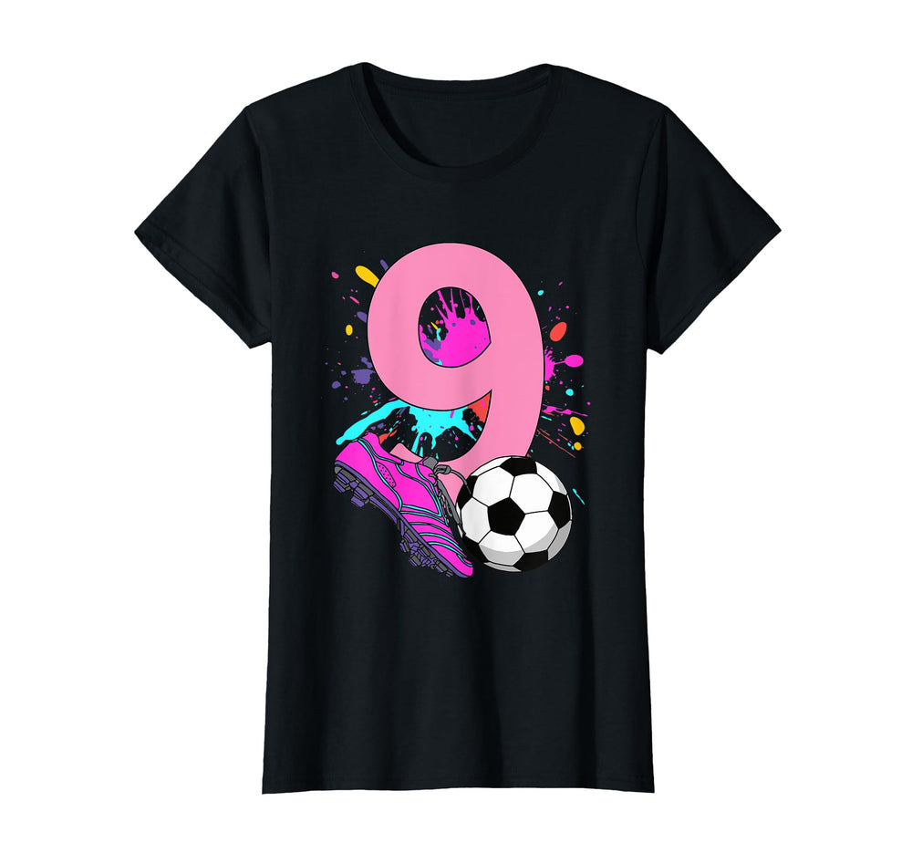 9Th Birthday Soccer Player Football 9 T-Shirt - Streetwear Style Men Women