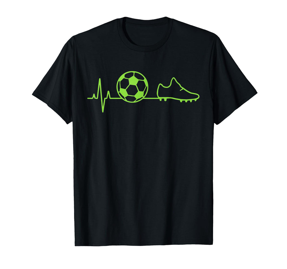 Soccer Heartbeat Pulse Ball Cleat T-Shirt - Unique Graphic for Adults