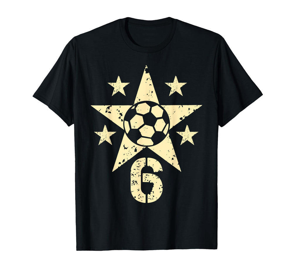 6Yr Soccer Birthday 6 Year Old 6Th T-Shirt - Aesthetic Graphic Unisex