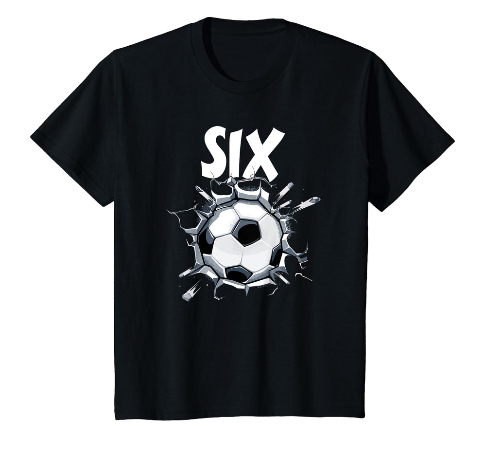 6 Year Old Soccer Birthday Party Theme T-Shirt - Graphic Print Men Women