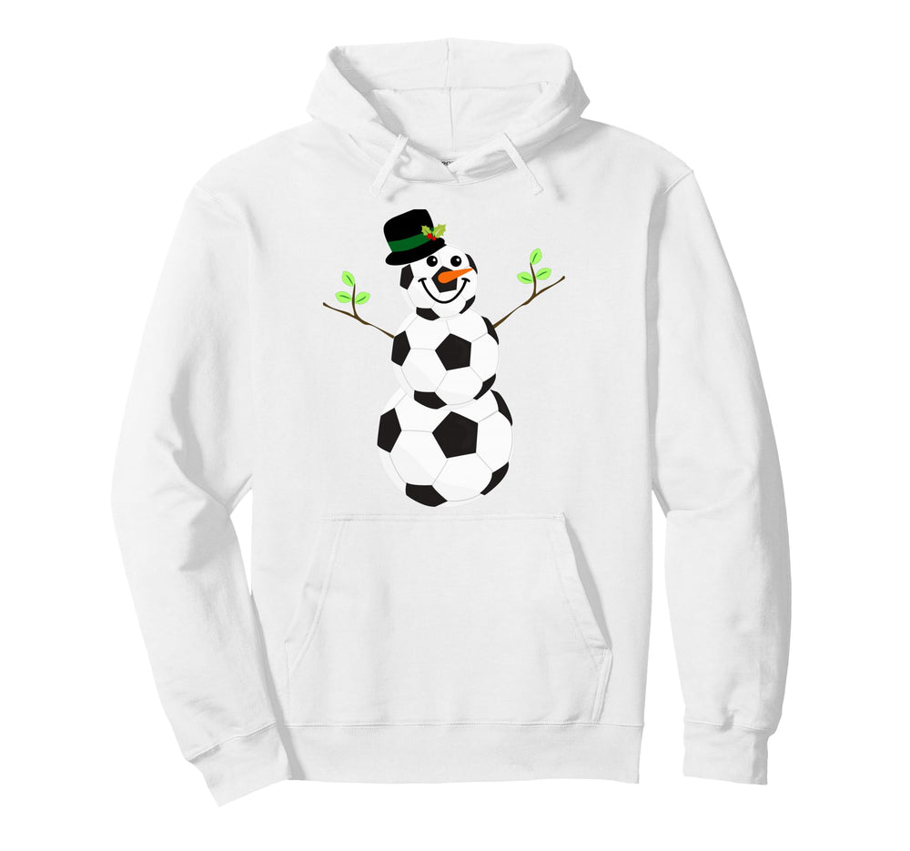 Soccer Balls Snowman Winter Sports Team Hoodie - Trendy Graphic Men Women