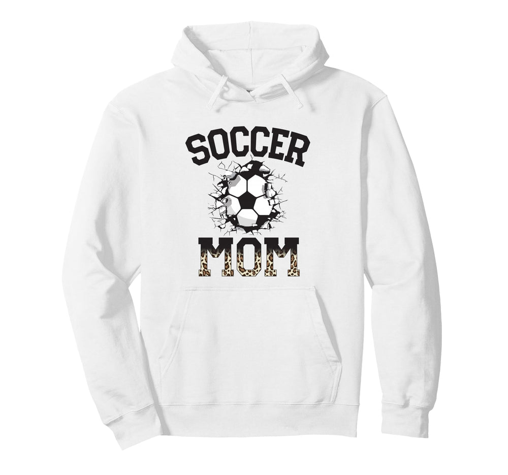 Womens Soccer Leopard Mom Soccer Mom Hoodie - Unique Graphic Unisex