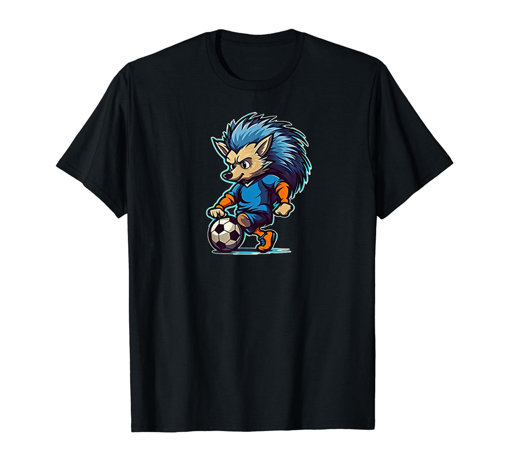 Hedgehog As Soccer Player Soccer Coach T-Shirt - Streetwear Style Unisex