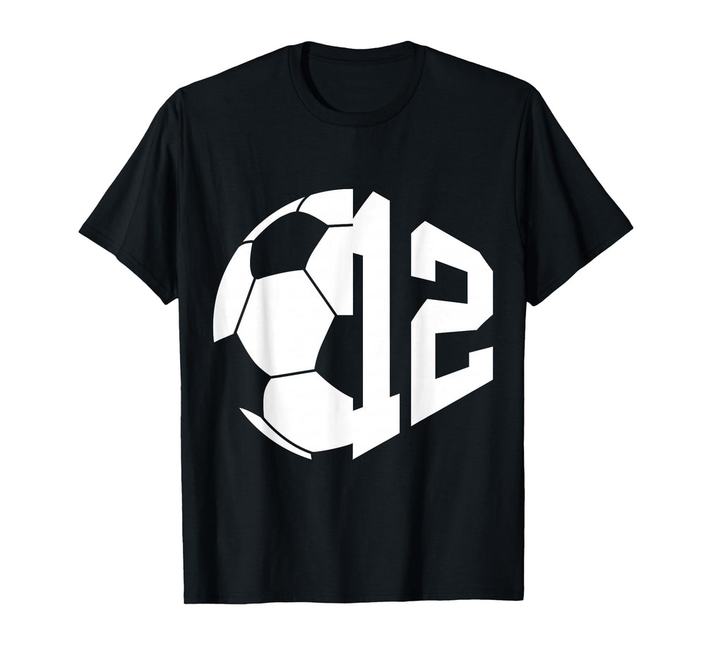 Number 12 Years Soccer 12Th Birthday T-Shirt - Fun Novelty Design Unisex