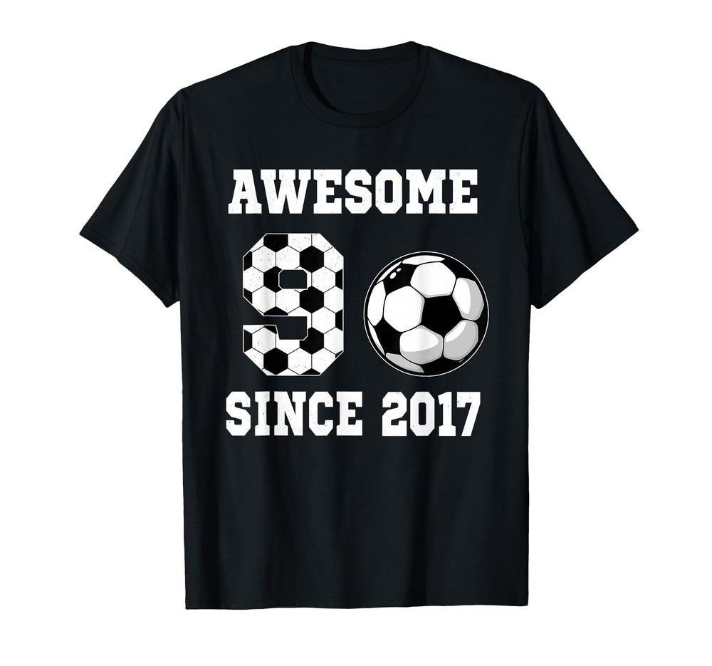 9 Years Old Birthday Soccer T-Shirt - Fun Novelty Design for Adults