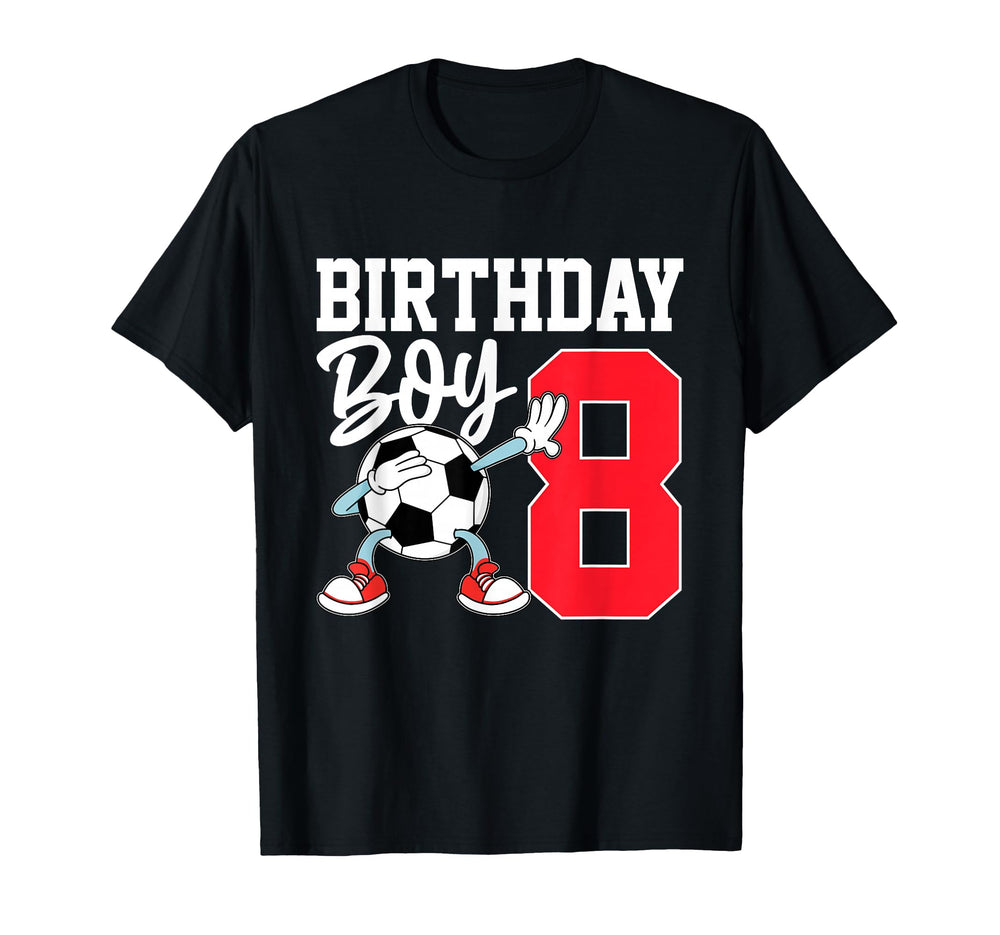 8Th Birthday Football Soccer Eight T-Shirt - Unique Graphic for Adults