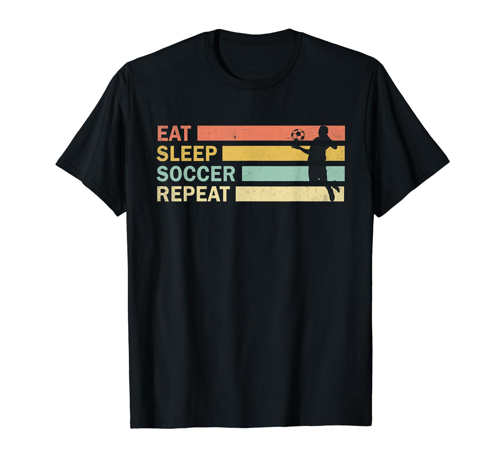 Eat Sleep Soccer Repeat Football T-Shirt - Aesthetic Graphic for Adults