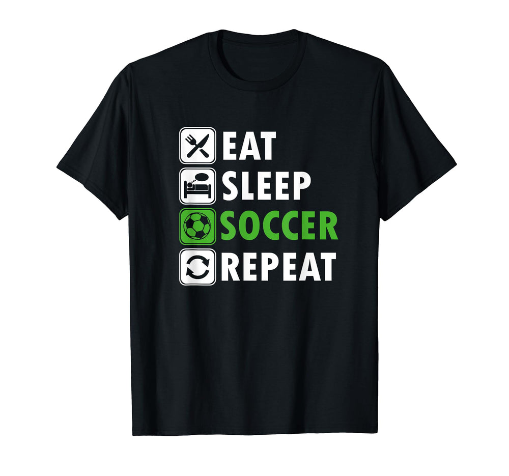 Eat Sleep Soccer Repeat Soccer T-Shirt - Custom Art Print for Adults