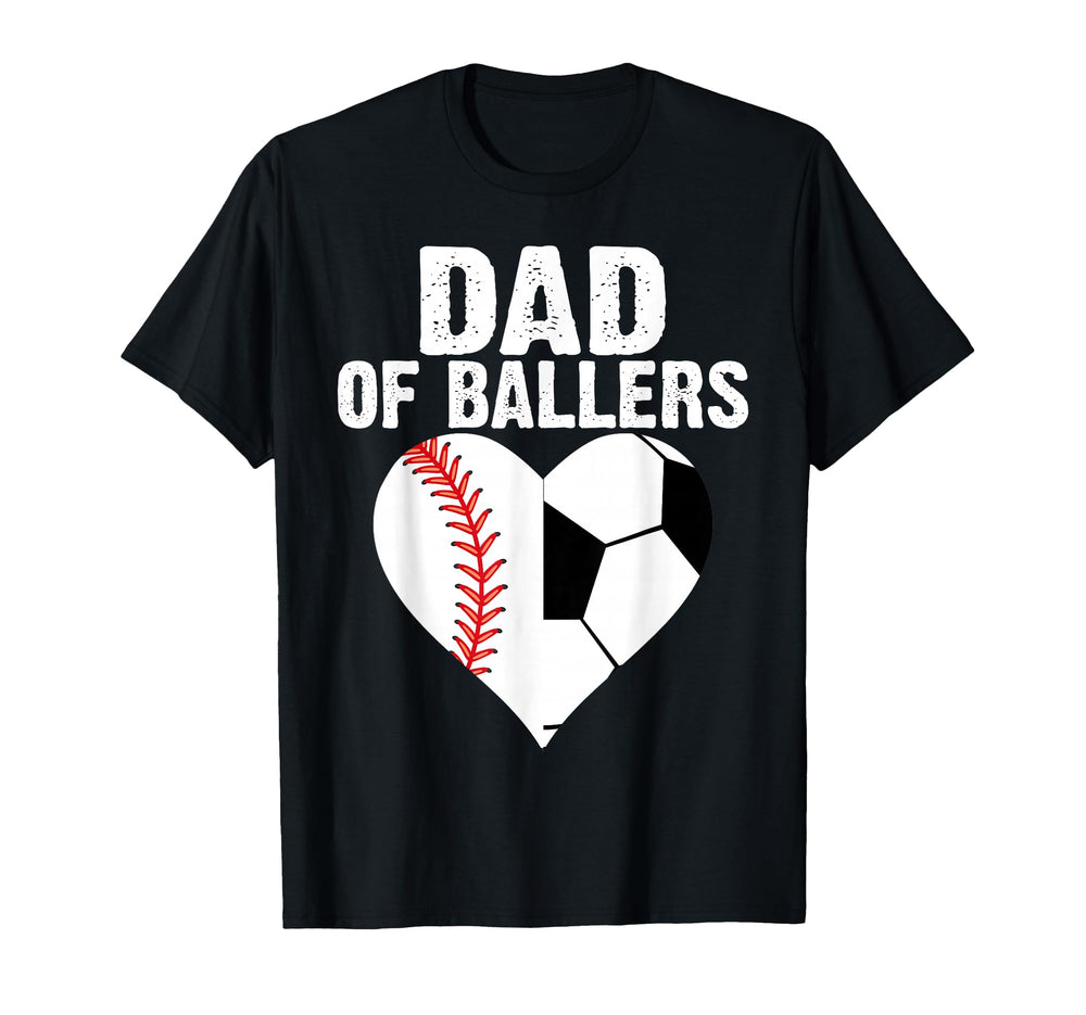 Dad Ballers Father Son Soccer T-Shirt - Minimalist Print Men Women
