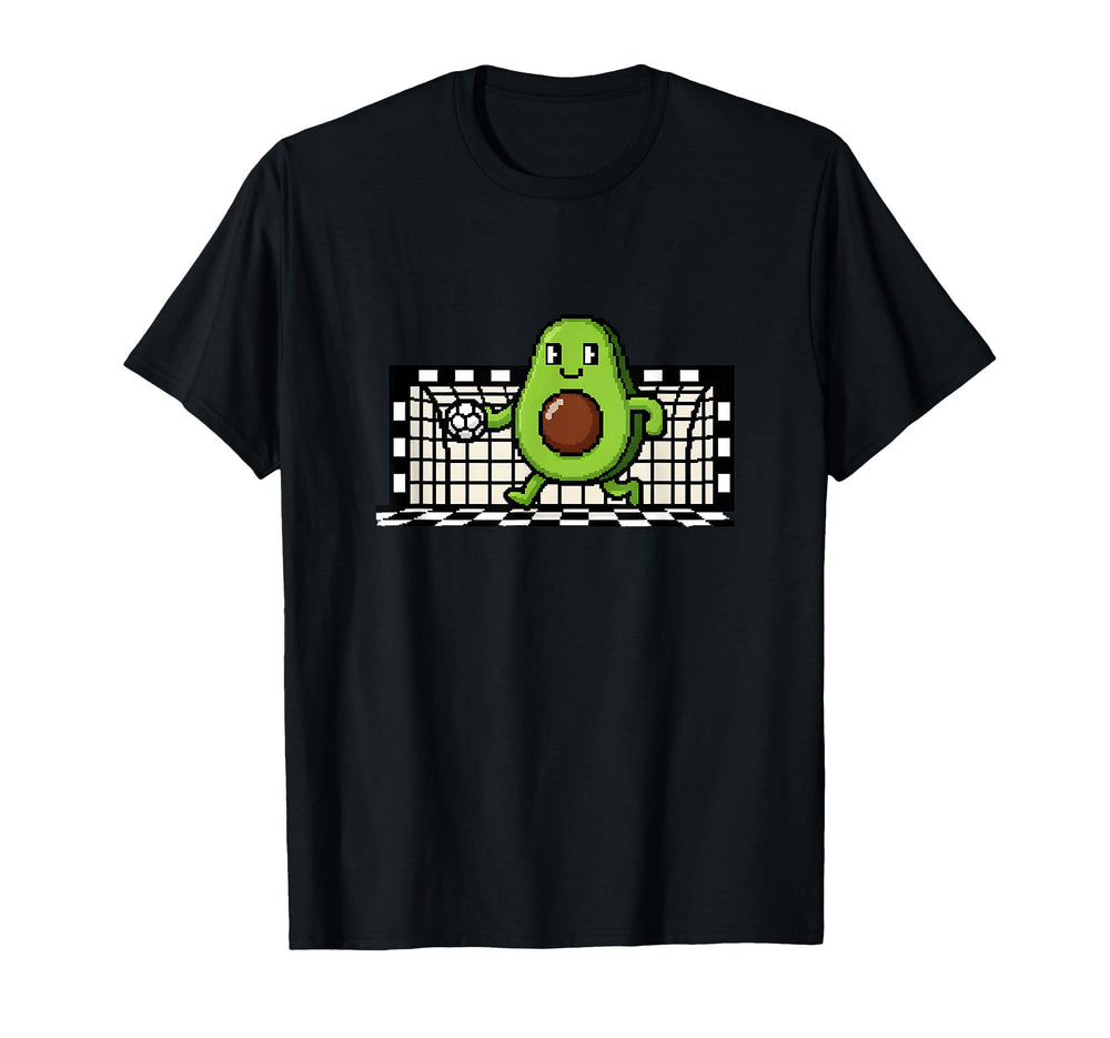 Kawaii Avocado Soccer Goalie Pixel Art T-Shirt - Custom Art Print Unisex