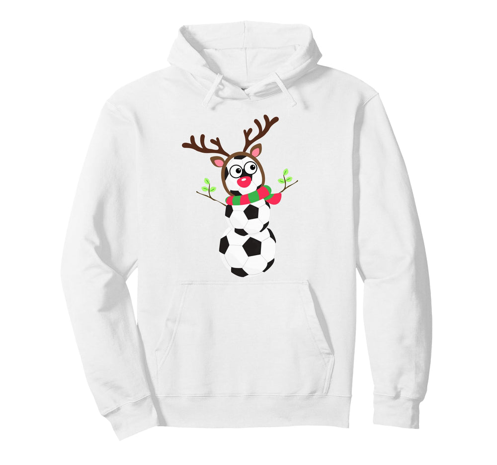 Soccer Balls Snowman Winter Sports Team Hoodie - Graphic Print Men Women