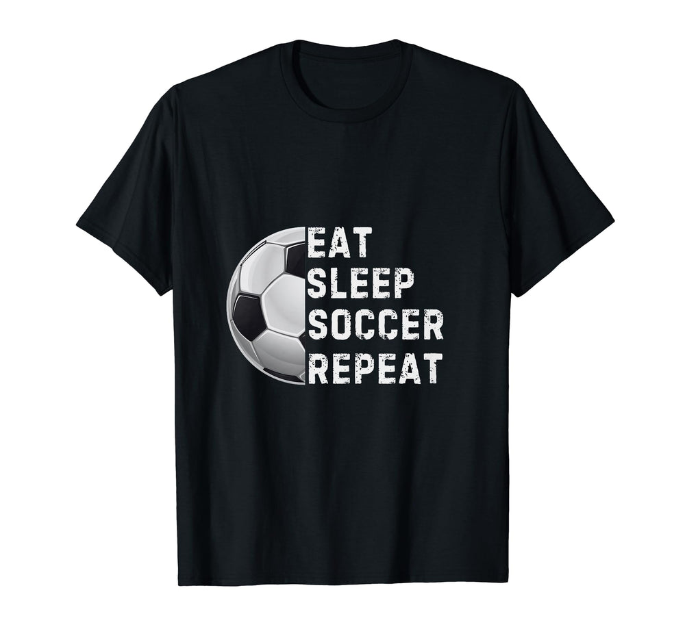 Eat Sleep Soccer Repeat Soccer Player T-Shirt - Graphic Print Men Women
