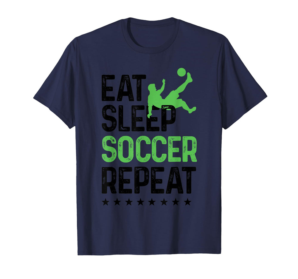 Eat Sleep Soccer Repeat Soccer Sports T-Shirt - Minimalist Print for Adults