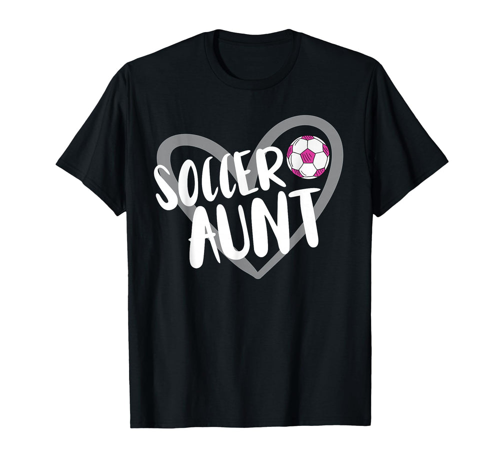 Soccer Aunt Heart T-Shirt - Novelty Apparel for Adults