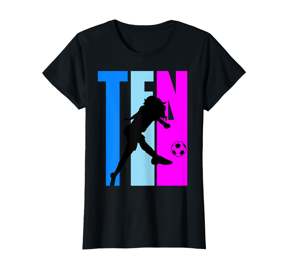 10Th Soccer Birthday Goals Score Plays T-Shirt - Novelty Apparel Unisex