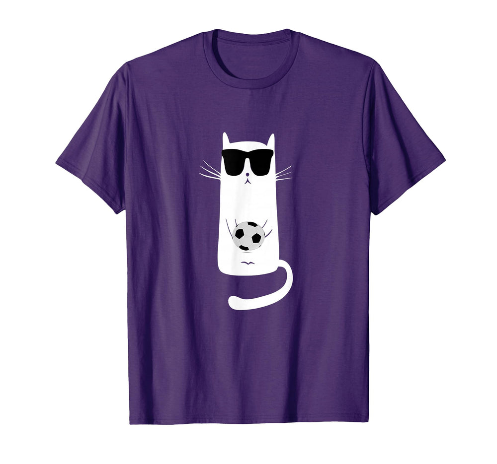 Funny Cat Wearing Sunglasses Playing T-Shirt - Minimalist Print Unisex