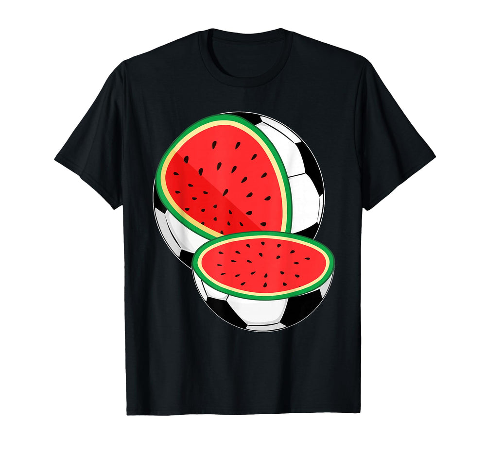 Funny Watermelon Soccer Ball T-Shirt - Custom Art Print for Adults