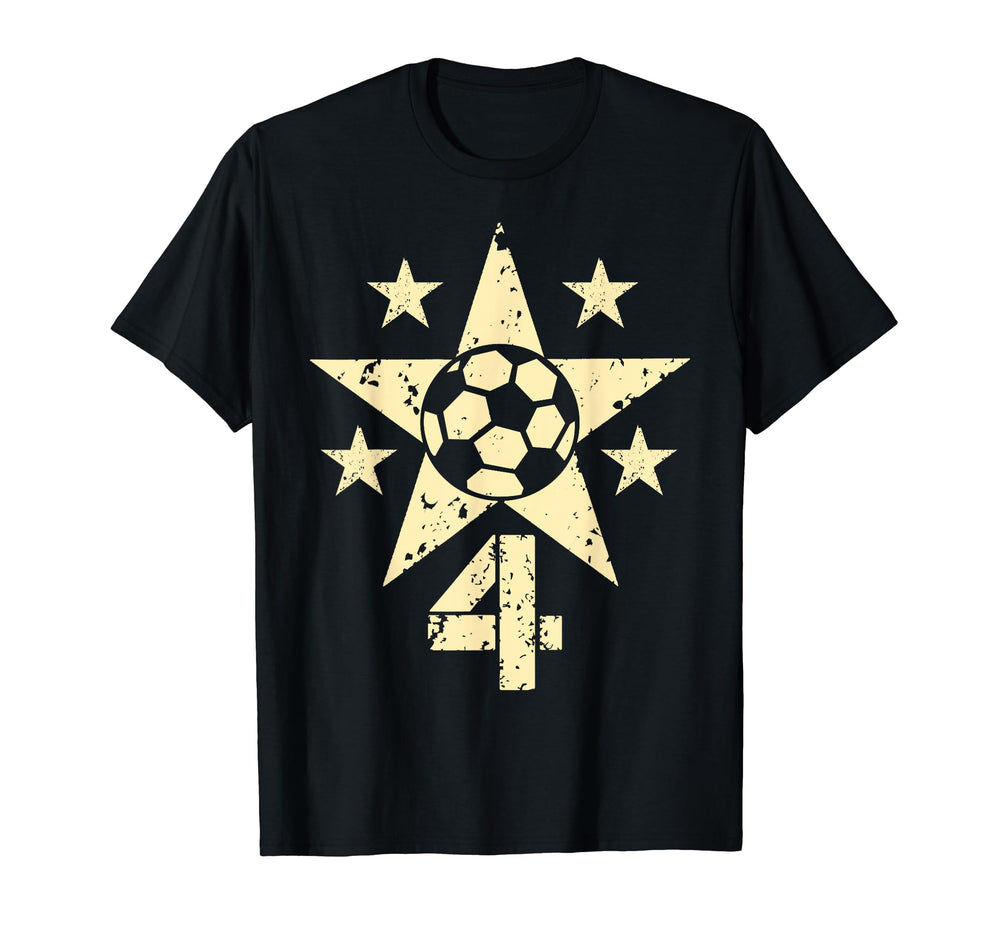 4Yr Soccer Birthday 4 Year Old 4Th T-Shirt - Trendy Graphic for Adults