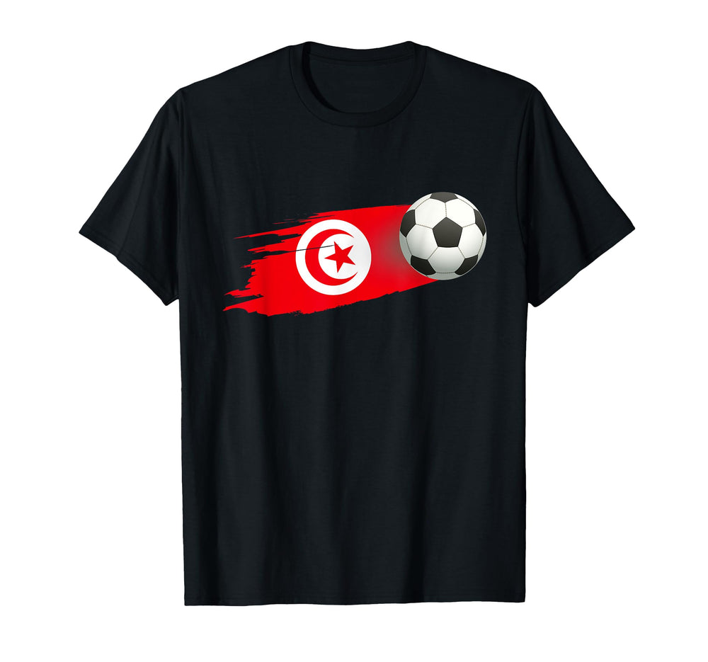 Tunisia Soccer Ball Tunisia Flag Jersey T-Shirt - Novelty Apparel Unisex