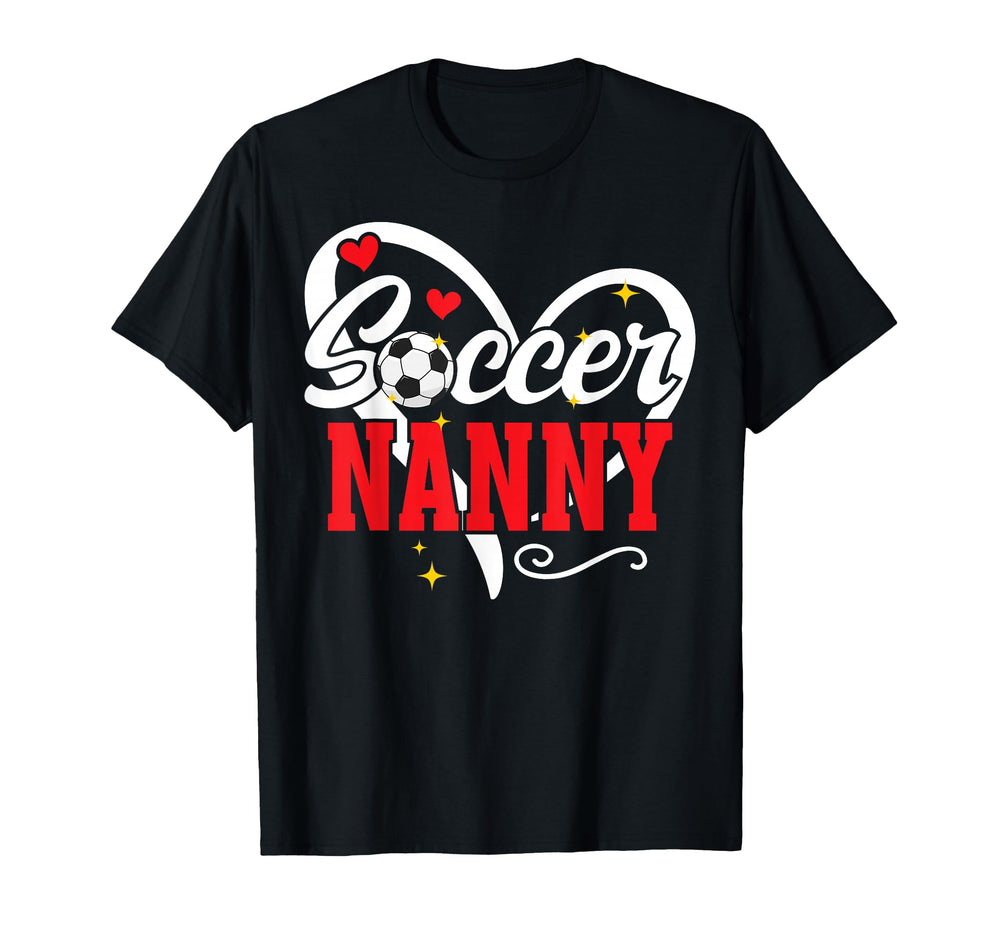 Soccer Nanny Heart Grandma Nanny Soccer T-Shirt - Custom Art Print Unisex