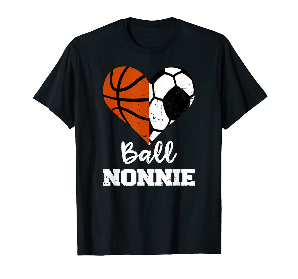 Ball Nonnie Heart Funny Soccer T-Shirt - Unique Graphic Men Women