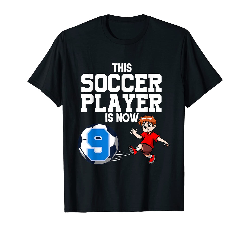 9 Year Old Soccer Player Soccer Birthday T-Shirt - Aesthetic Graphic Unisex