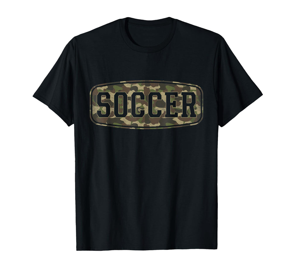Camo Soccer Camourflage Badge Player Coach T-Shirt - Unique Graphic Unisex