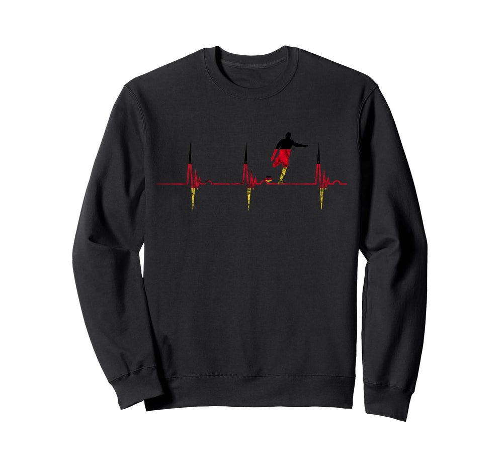 German Soccer Team Germany Heartbeat Sweatshirt - Minimalist Print Unisex