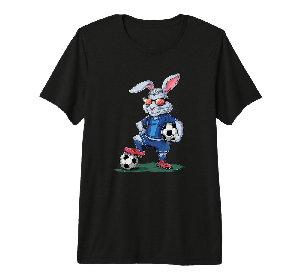 Funny Soccer Rabbit Cartoon Sports Fan T-Shirt - Custom Art Print Unisex
