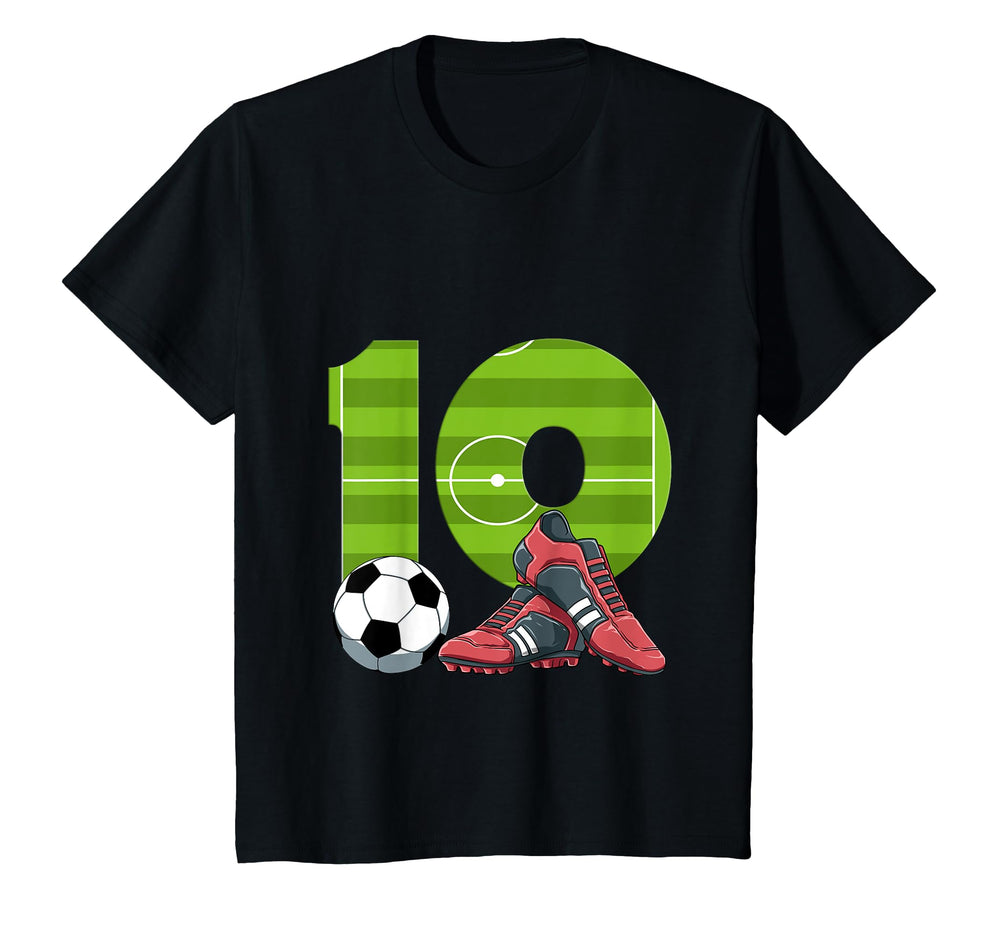 Tenth Birthday Soccer 10 Year Old T-Shirt - Custom Art Print Men Women