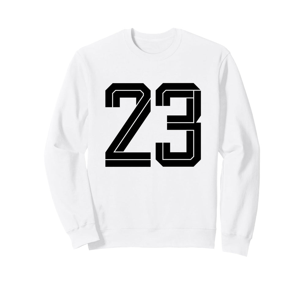 23 White Number 23 Sports Fan Sweatshirt - Fun Novelty Design Men Women
