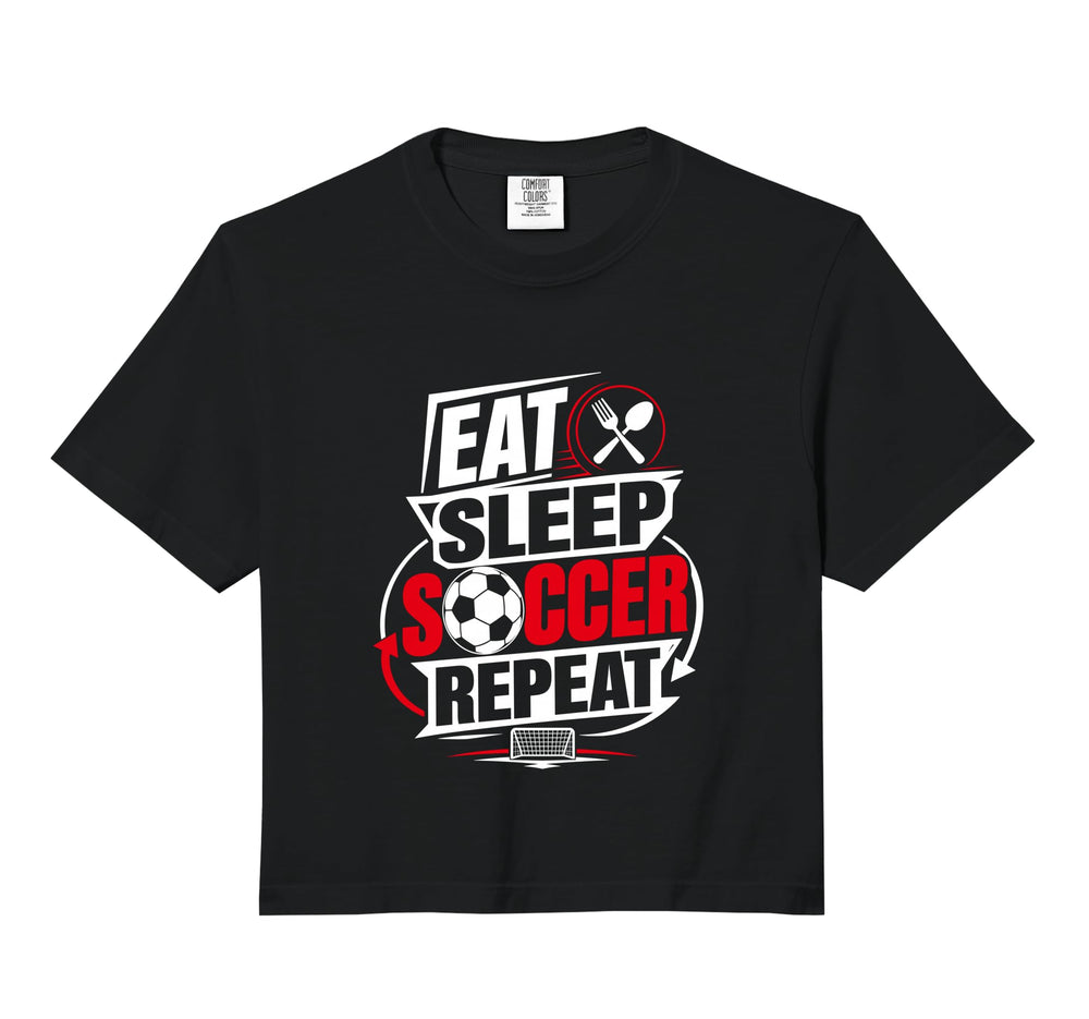 Eat Sleep Soccer Repeat Funny Sports Hoodie - Trendy Graphic for Adults