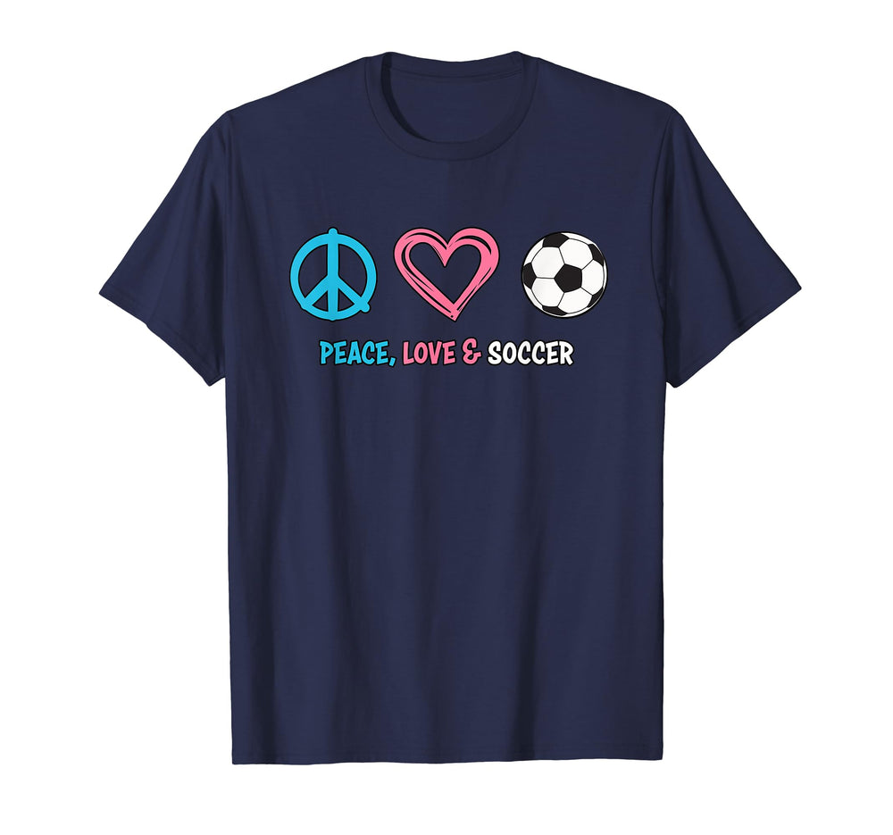 Soccer Peace Love And Soccer T-Shirt - Aesthetic Graphic Men Women