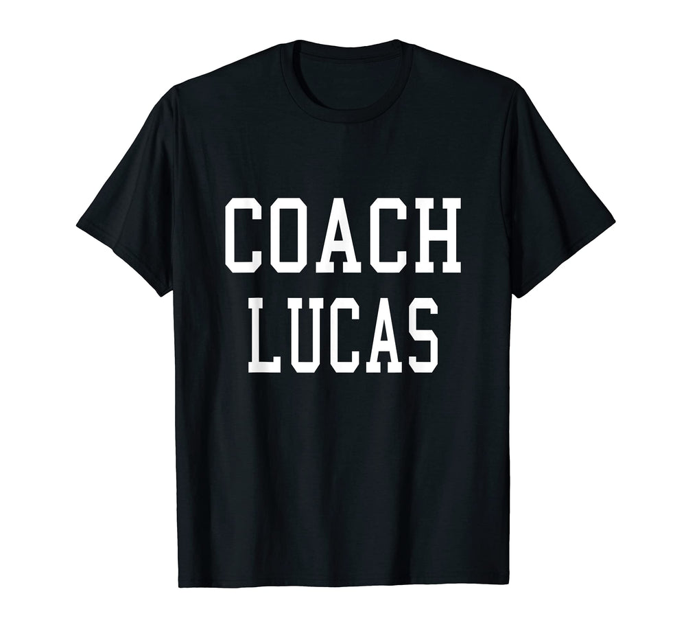 Coach Lucas Custom Football Soccer T-Shirt - Fun Novelty Design for Adults