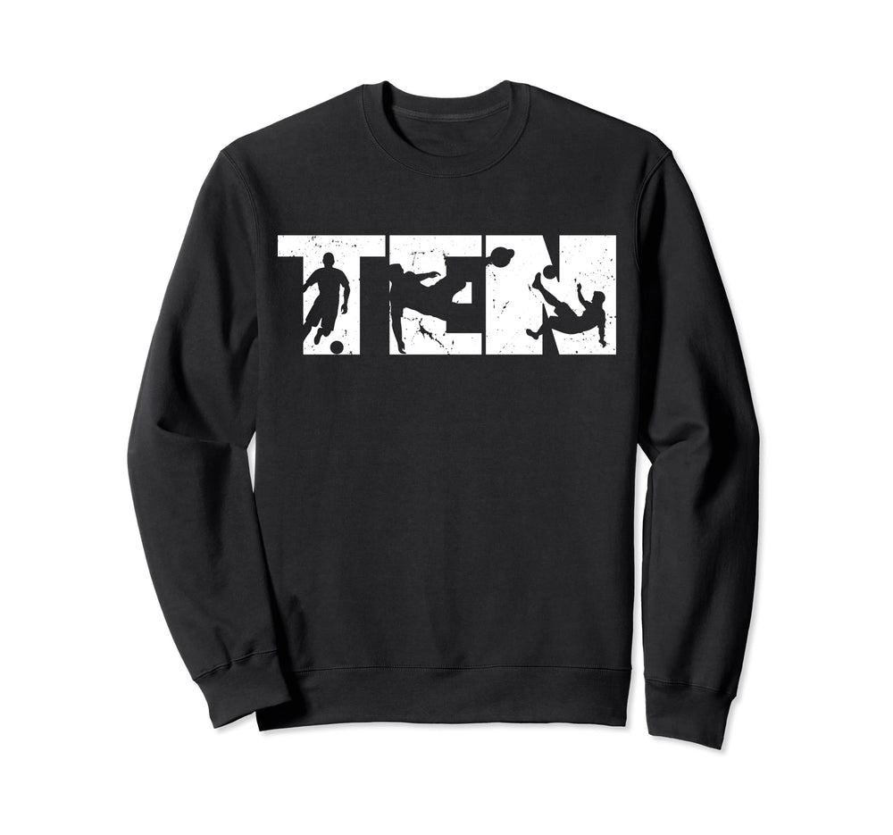 10Th Birthday Soccer 10 Years Old Sweatshirt - Trendy Graphic for Adults