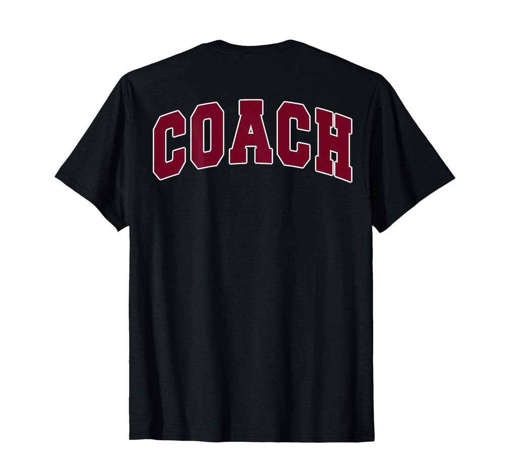 Coach Sports Trainer Varsity Team Red Back T-Shirt - Trendy Graphic Unisex