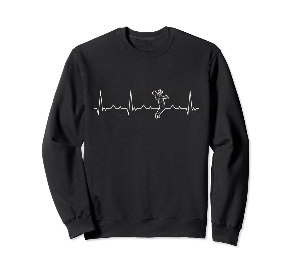 Funny Heartbeat Soccer Player Sweatshirt - Graphic Print Unisex