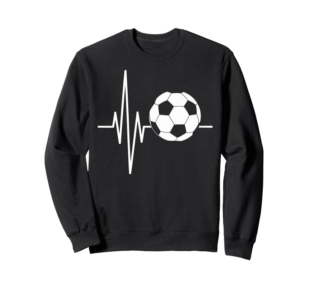 Heartbeat Soccer Player Ball Sweatshirt - Casual Everyday Wear Men Women
