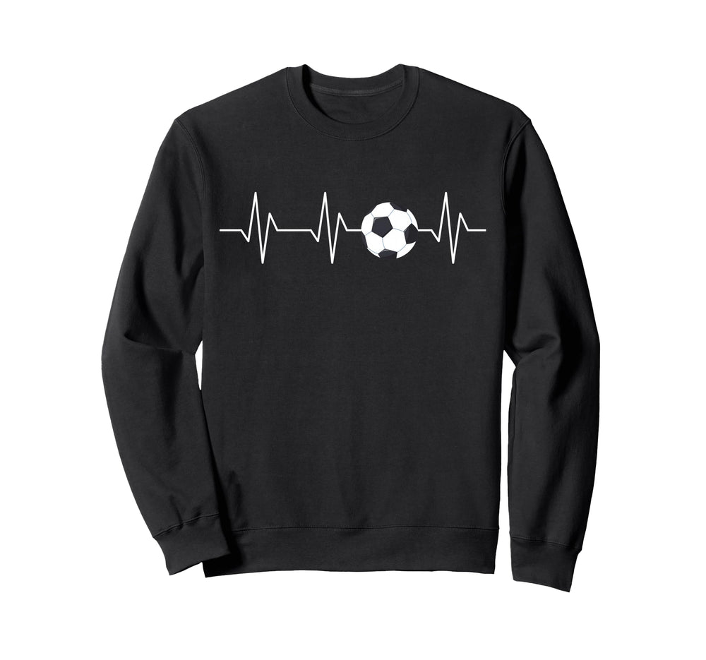 Soccer Heartbeat Funny Soccer Sweatshirt - Casual Everyday Wear Men Women