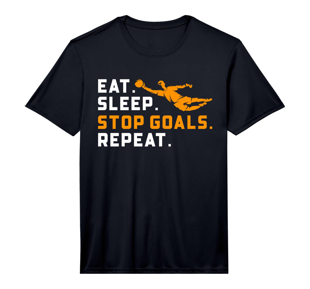 Eat Sleep Stop Goals Repeat Funny T-Shirt - Aesthetic Graphic Men Women