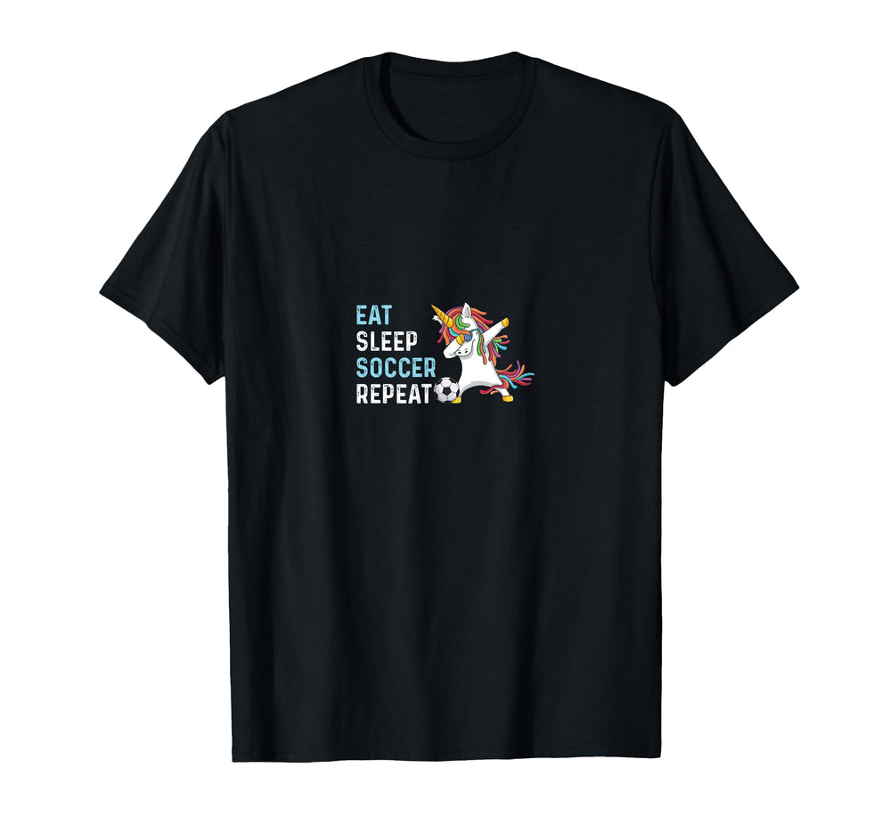 Funny Eat Sleep Soccer Repeat T-Shirt - Minimalist Print for Adults