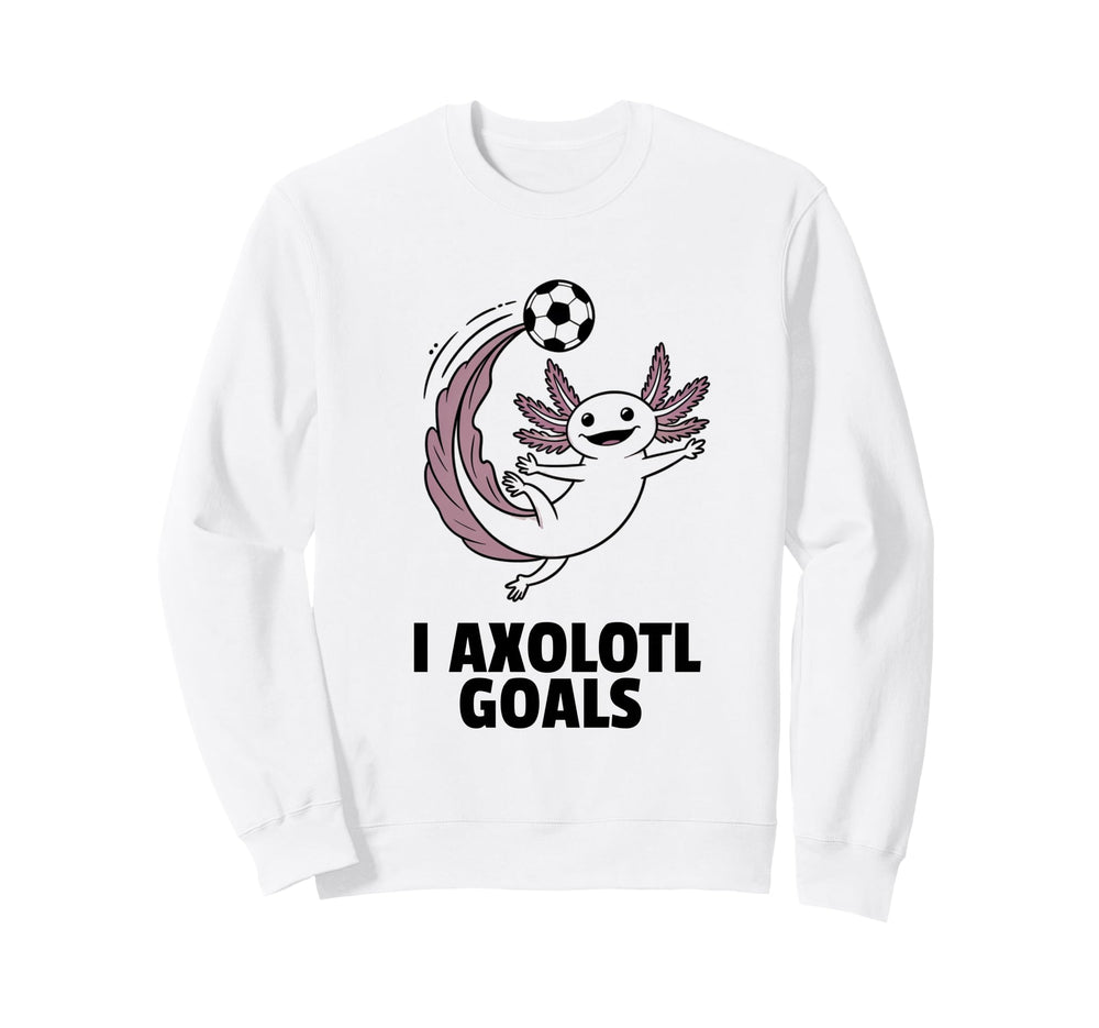 Minimalist Axolotl Soccer Player Sweatshirt - Custom Art Print Men Women