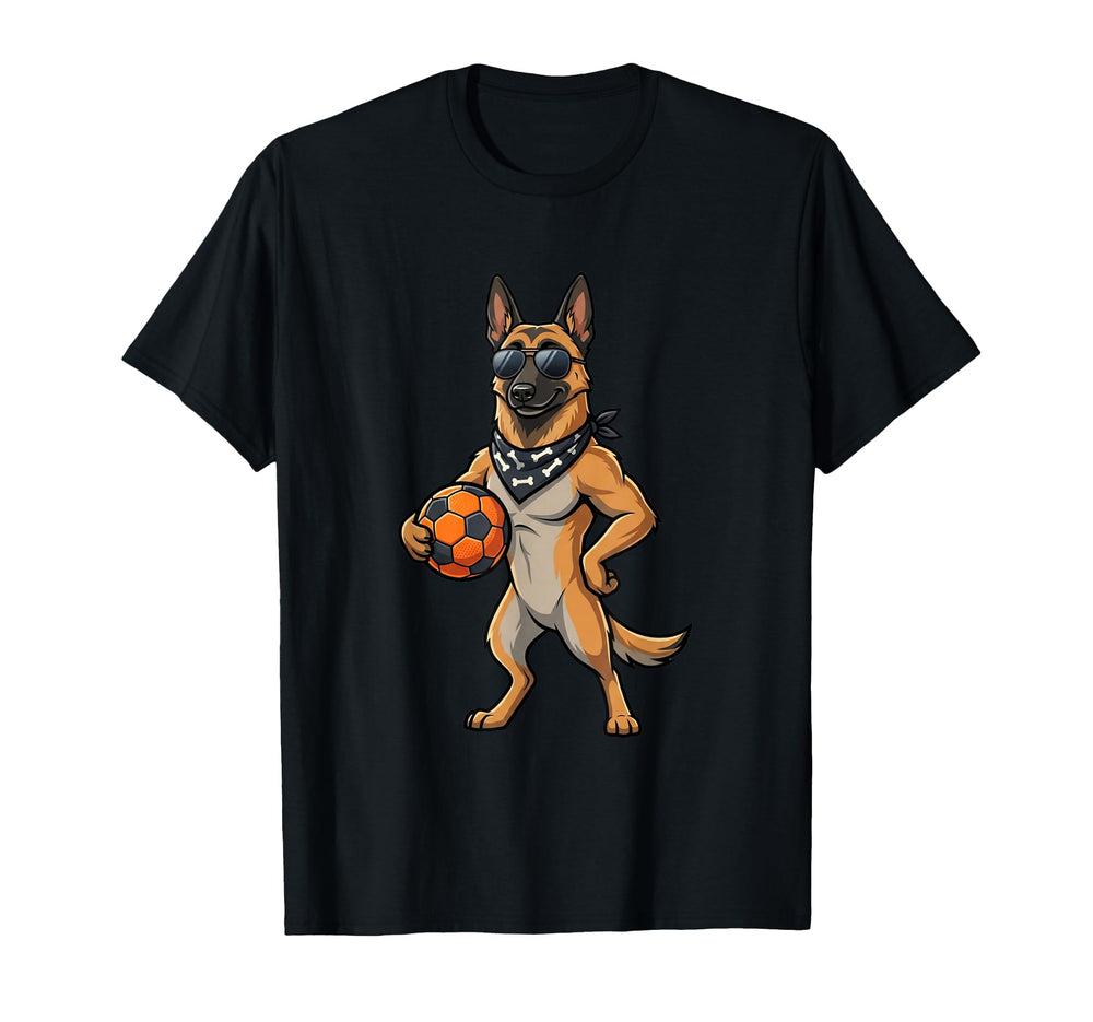 German Shepherd Soccer Dog Sunglasses T-Shirt - Aesthetic Graphic Men Women