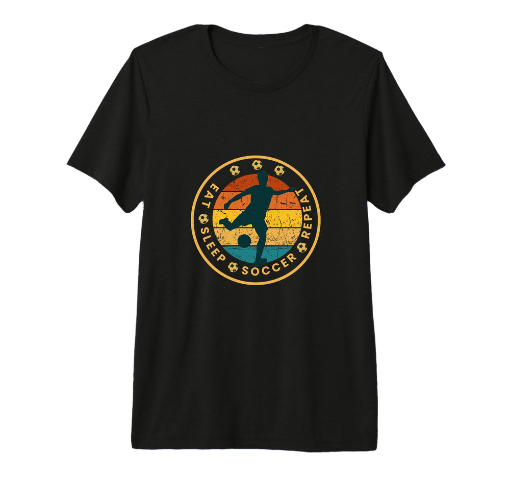 Eat Sleep Soccer Repeat Tri Blend T-Shirt - Custom Art Print Men Women