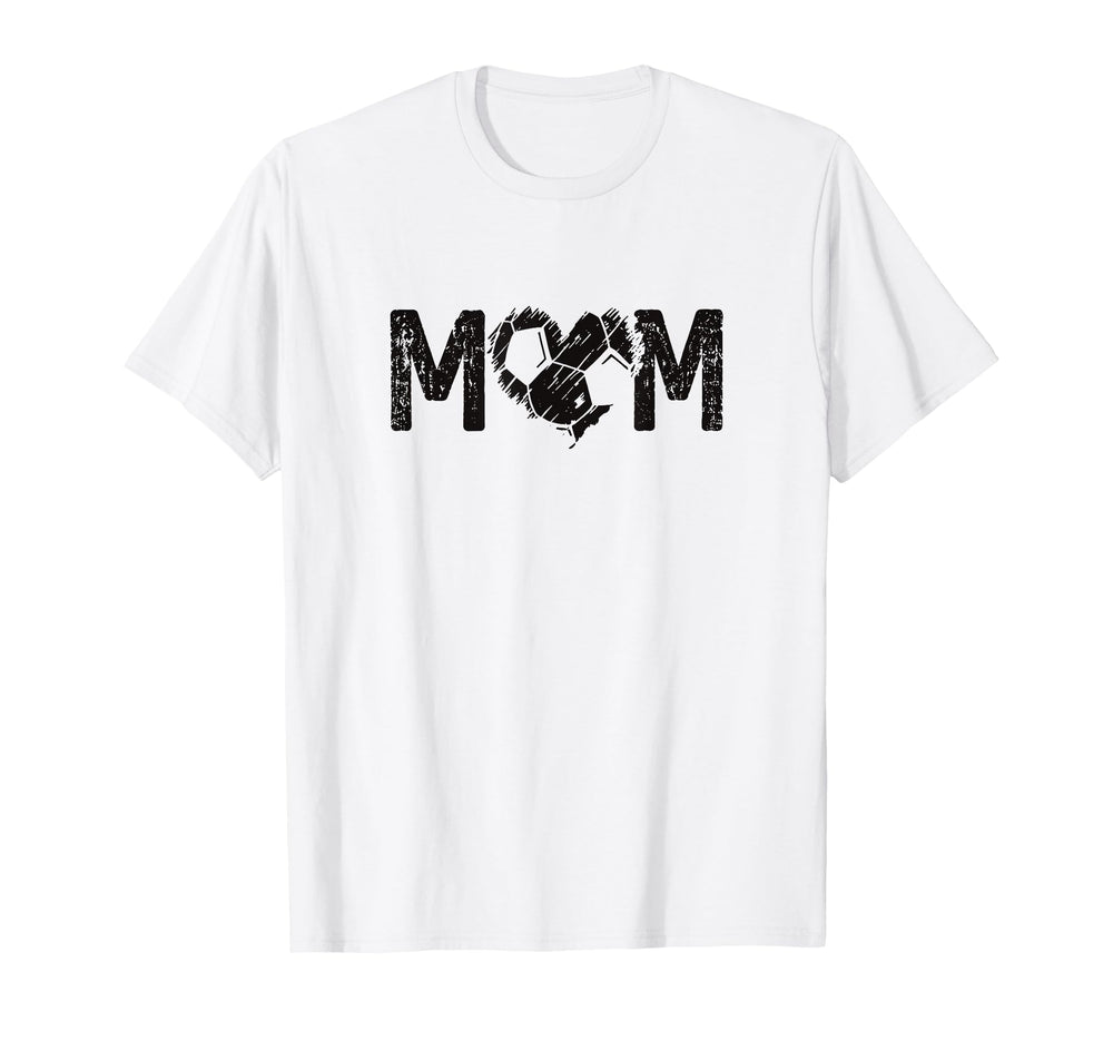 Mom Soccer Heart Ball Minimal Sports T-Shirt - Novelty Apparel for Adults