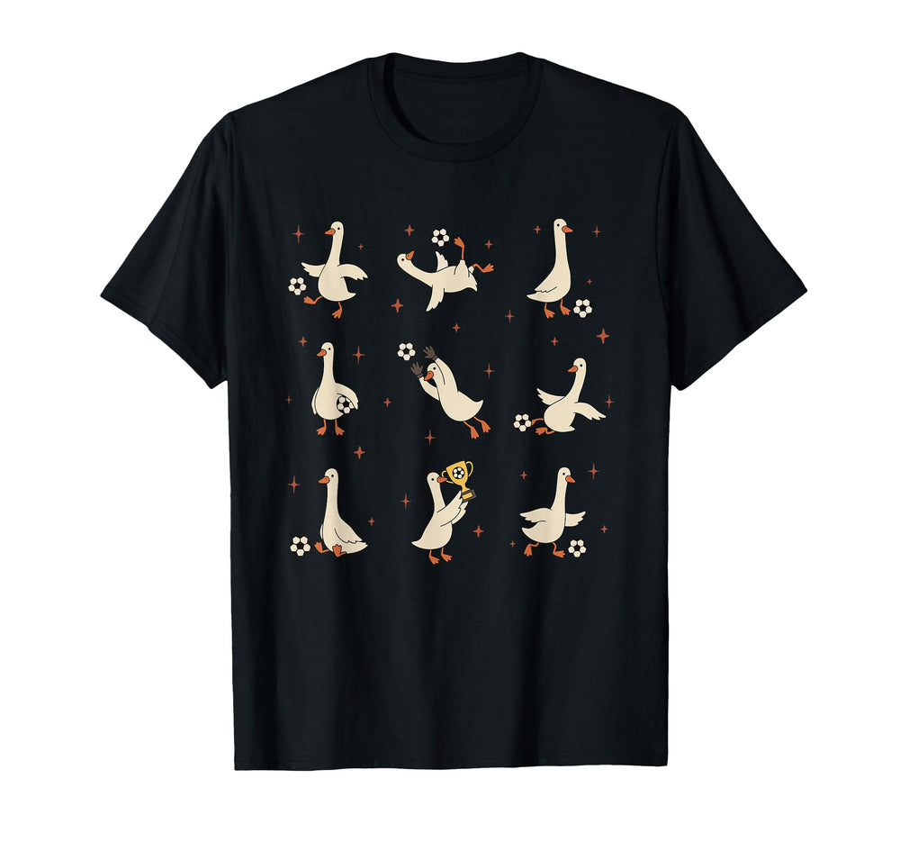 Funny Silly Goose Soccer Game Day T-Shirt - Minimalist Print Men Women