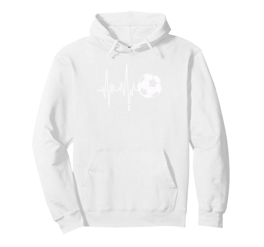 Soccer Heartbeat Ecg Ball Minimal Hoodie - Unique Graphic Men Women