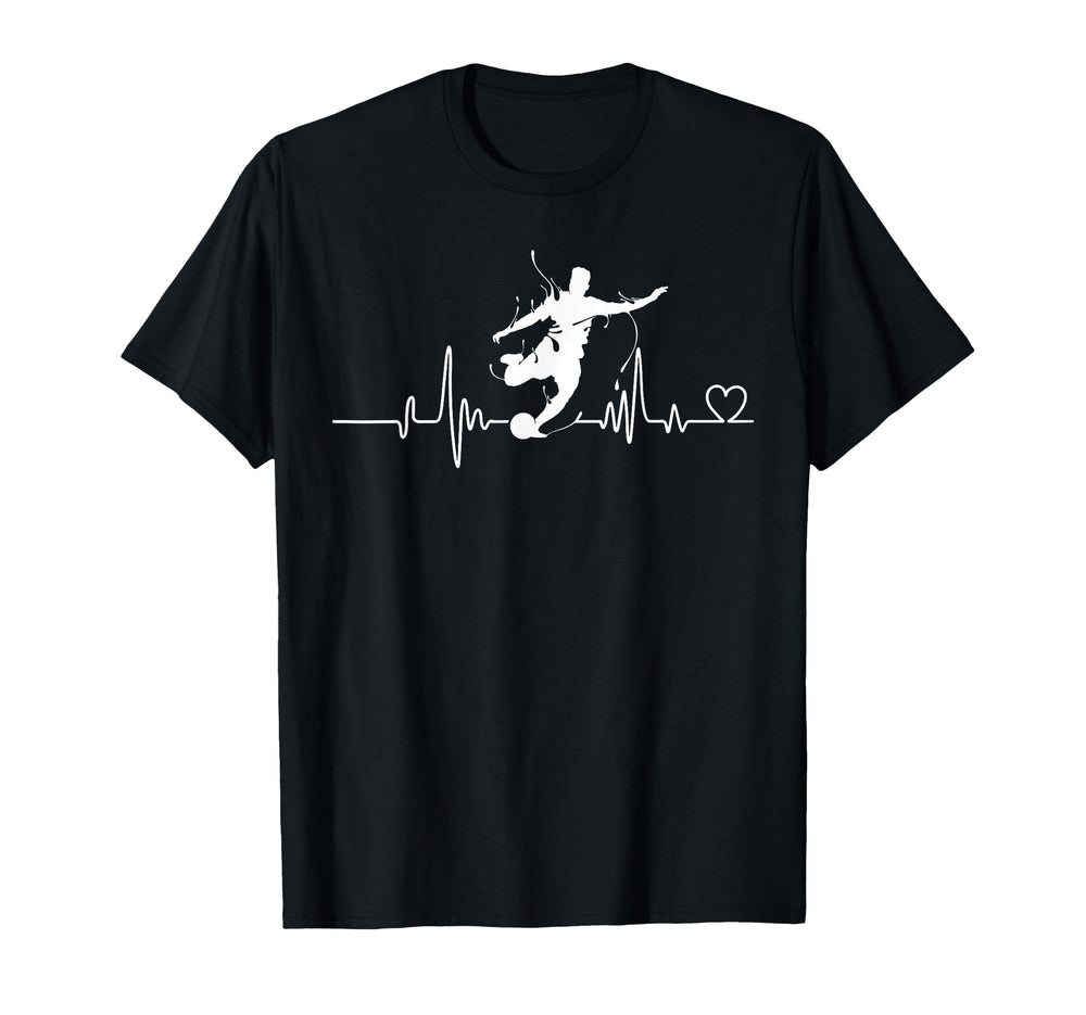 Soccer Heartbeat Tees Soccer Ball T-Shirt - Custom Art Print for Adults