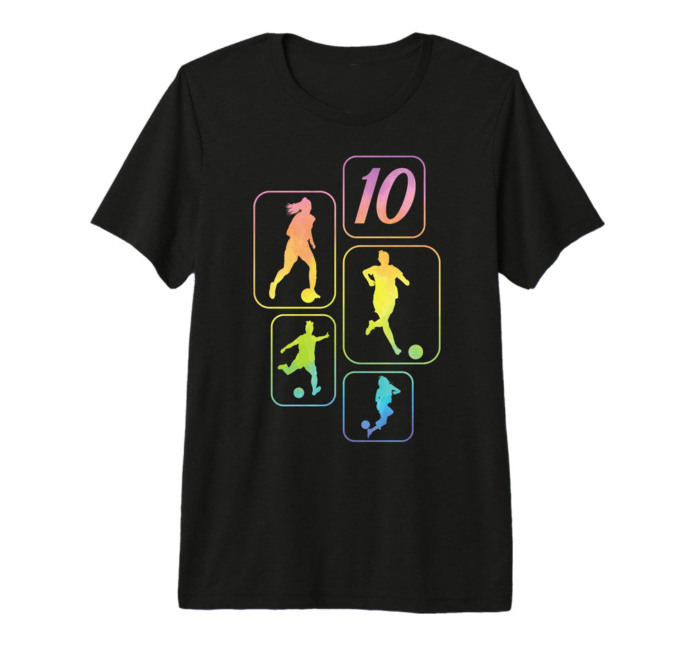 10Th Birthday Soccer Player Football 10 T-Shirt - Trendy Graphic Unisex