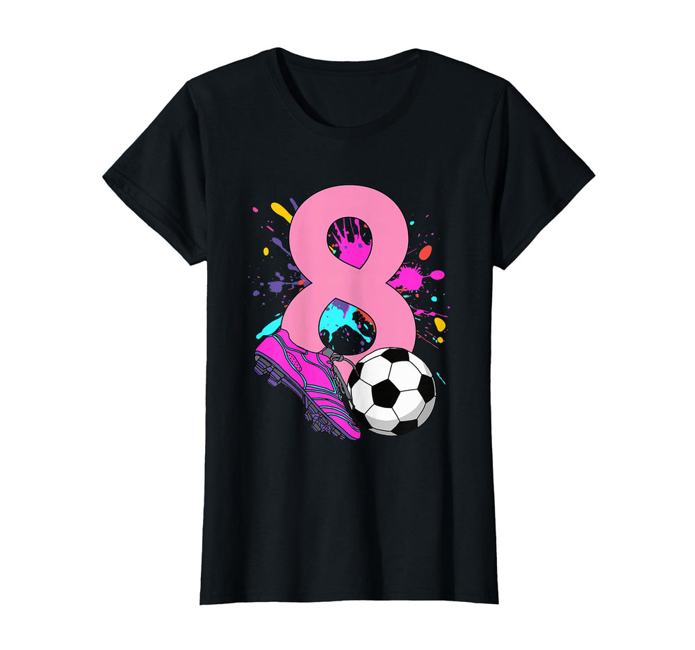 8Th Birthday Soccer Player T-Shirt - Casual Everyday Wear Men Women